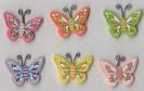 Papillons bois multicolores 30 mm lot de 6