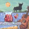 Serviette Espagne et sangria 33 cm X 33 cm 3 plis