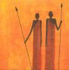 Serviette papier Afrique 2 guerriers 33 cm X 33 cm 3 plis