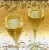 Serviette papier champagne 2 verres