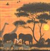 Serviette papier girafes et éléphants 33 cm X 33 cm 3 plis