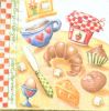 Serviette papier motif petit déjeuner 33 cm X 33 cm 3 plis