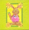 Serviette papier motif lapin de Pâques joyeux