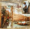 Serviette papier Venise et gondoles 33 cm X 33 cm 3 plis