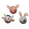 Têtes animaux vache/cochon/lapin autocollant sachet12 pieces