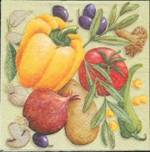 Serviette papier motif légumes