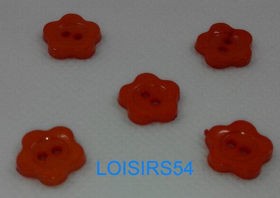 Lot de 5 boutons plastique couleurs rouge motif étoile 15 mm pour la couture