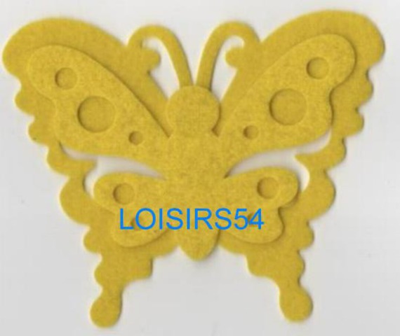 Papillon feutrine jaune 100 mm x 60 mm