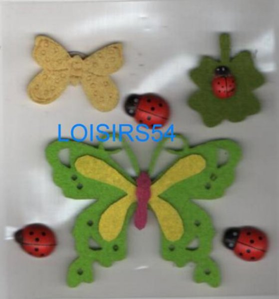 Papillons feutrine autocollant scrapbooking