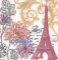 Serviette papier Paris en fleurs - 33 cm x 33 cm