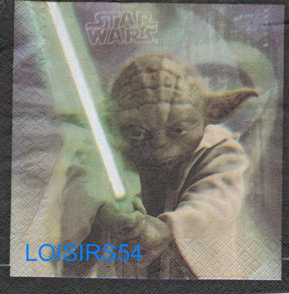Serviette papier Yoda 33 cm x 33 cm pour décoration