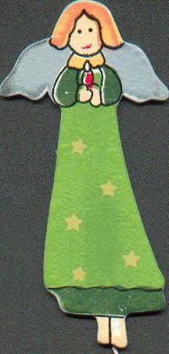 Ange en bois moderne de Noël vert