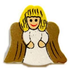 Ange en bois peints sachet de 10 pieces