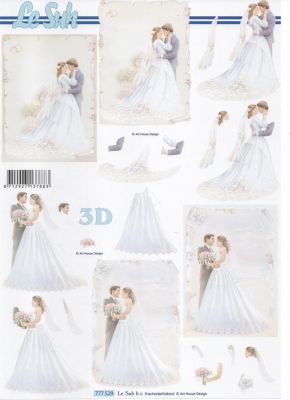Feuille 3D couple de marié