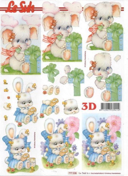 Feuilles 3D petit lapin