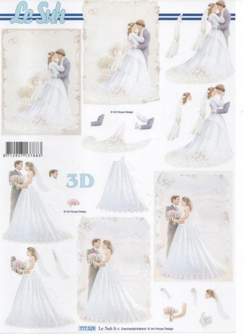 Feuilles 3D Mariage pour découpage