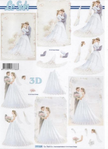 Feuilles 3D Mariage pour découpage