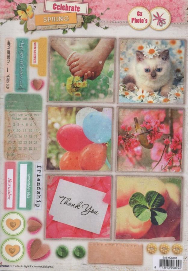 Feuilles 3D Printemps et chat