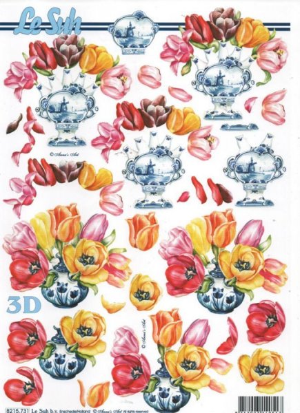Feuilles 3D tulipes et Hollande
