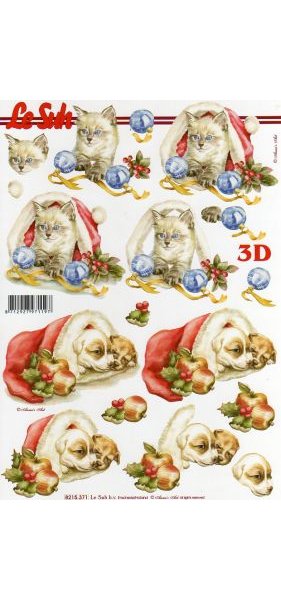 Feuilles 3d Chats Et Boule De Noël