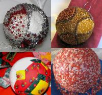 Lot de 3 boules en polystyrène diamètre 8 cm
