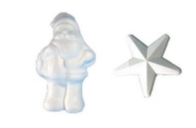 Père Noël 21 cm + 3 étoiles 15 cm