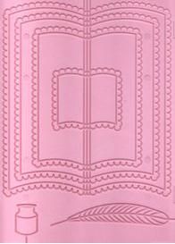 Plaque embossage motif livre et coeur