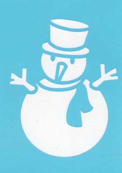 Pochoir bonhomme de neige avec chapeau pour décoration