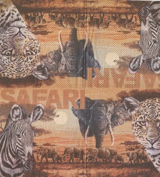 Serviette papier Afrique et safari 33 cm X 33 cm 3 plis