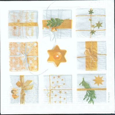 Serviette papier cadeaux de Noël 33 cm X 33 cm 3 plis