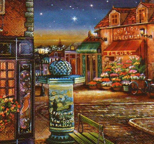 Serviette papier café chez Michelle  33 cm X 33 cm 3 plis