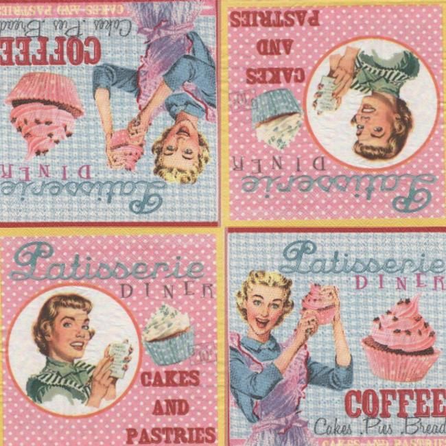 Serviette papier cake et café 33 cm X 33 cm 3 plis
