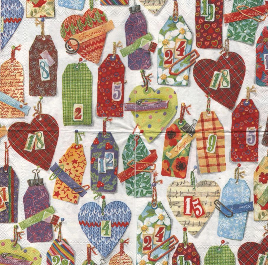 Serviette papier calendrier Avent