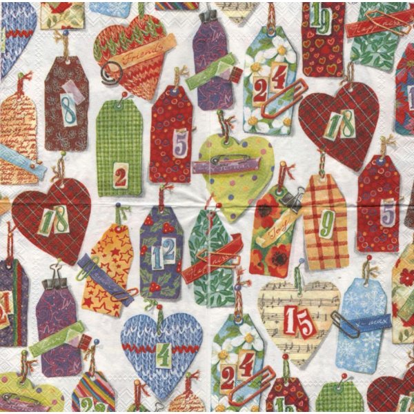 Serviette papier calendrier Avent