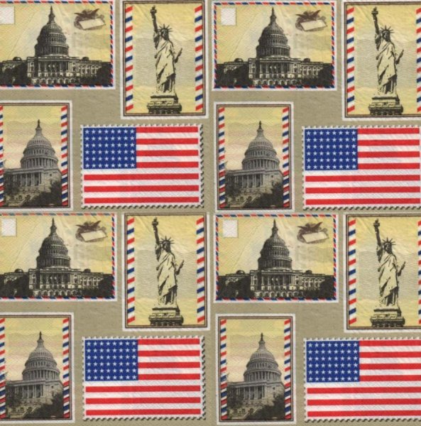 Serviette papier Le Capitole Etats-Unis 33 cm X 33 cm 2 plis