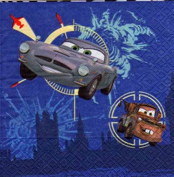 Serviette papier Cars2 et Martin de 33 cm X 33 cm 2 plis