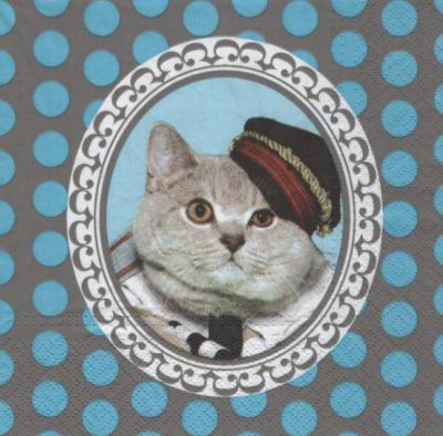 Serviette papier chats avec chapeau 33cm X 33 cm 3 plis