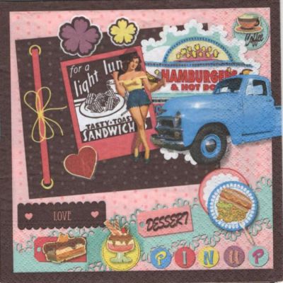 Serviette papier cinéma Drive In  33 cm X 33 cm 3 plis