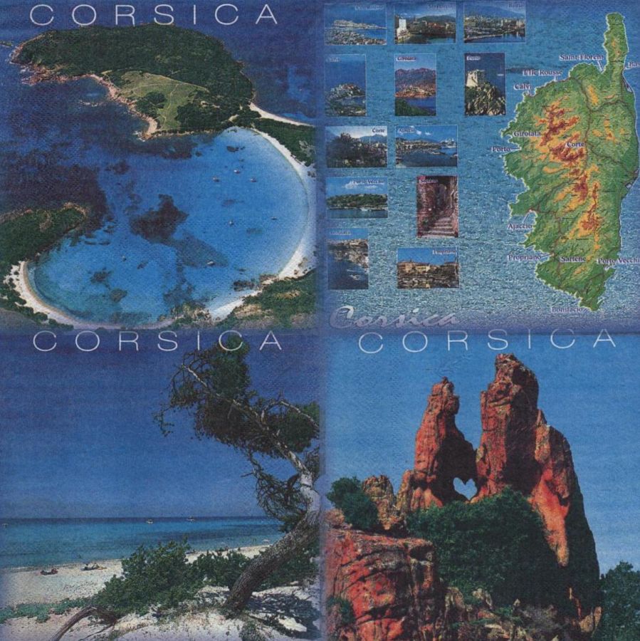 Serviette papier Corsica 33 cm X 33 cm 2 plis