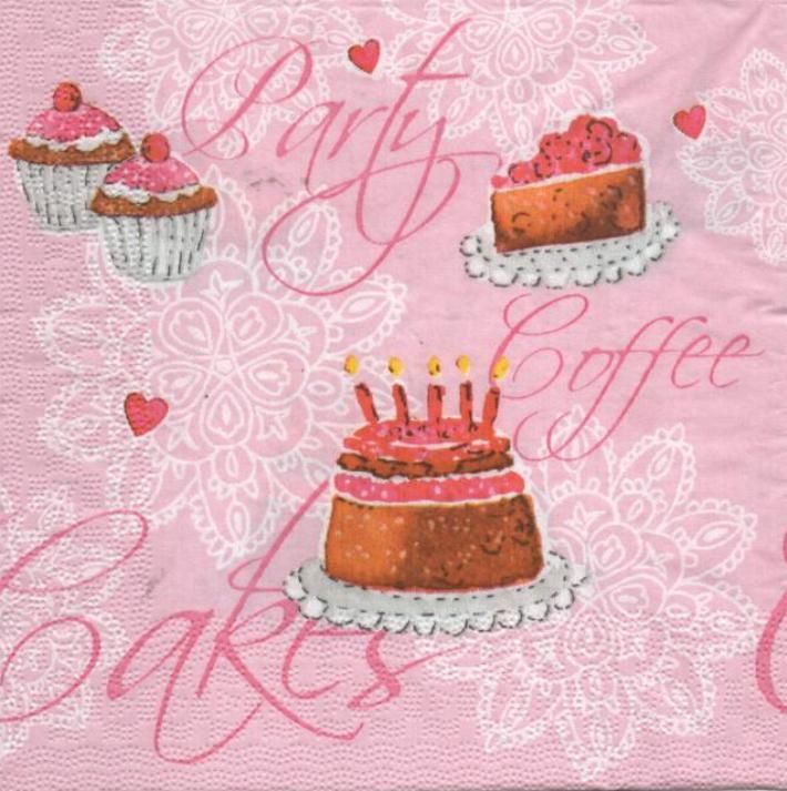 Serviette papier cupcakes sucré 33 cm X 33 cm 3 plis