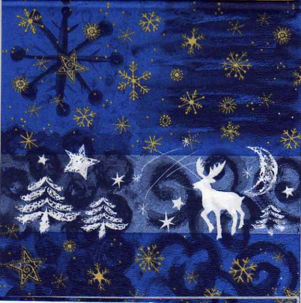 Serviette papier étoile Noël Jaune 33 cm X 33 cm 3 plis