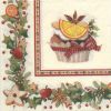 Serviette papier fruits et Noël de 25 cm X 25 cm 