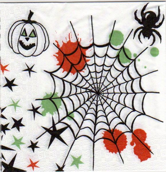 Serviette papier Halloween et araignée 33 cm X 33 cm 3 plis