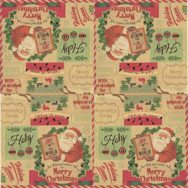 Serviette papier Happy Noël  33 cm X 33 cm 3 plis
