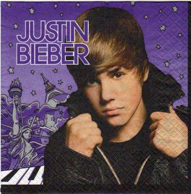 Serviette papier Justin Bieber 33 cm X 33 cm 2 plis