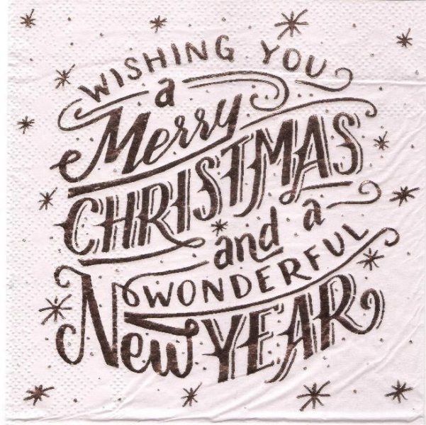 Serviette papier Merry Christmas 25 cm X 25 cm 2 plis