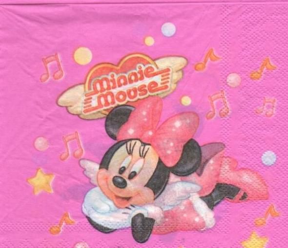 Serviette papier Minnie music  33 cm X 33 cm 