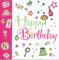 Serviette papier motif anniversaire gâteaux et cadeaux 