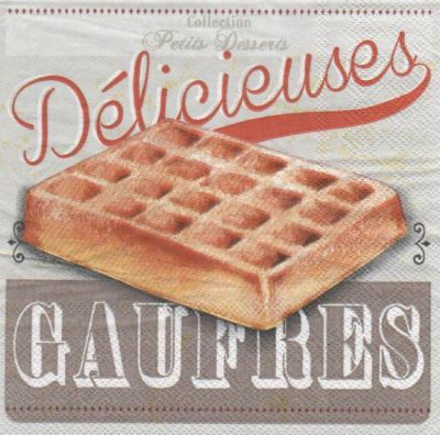 Serviette papier motif petit desserts 33 cm X 33 cm 3 plis