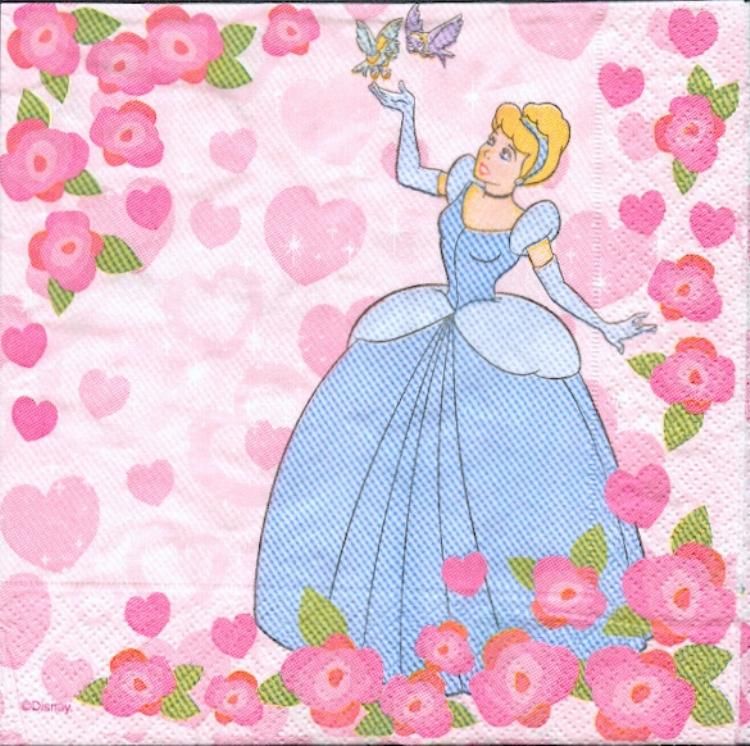 Serviette papier motif princesse de 33 cm X 33 cm 3 plis